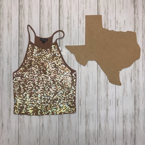 Express Tops - Express sequin front sleeveless top Sz small